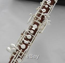Professional Rose Wooden Body Oboe Silver Plated C Key With Case