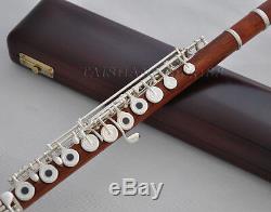 Professional Rose wooden Silver C# Trill Flute B Foot Split E Offset wood csae