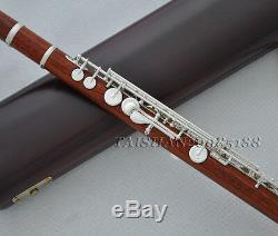 Professional Rose wooden Silver C# Trill Flute B Foot Split E Offset wood csae