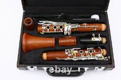 Professional Rosewood Bb Key Clarinet Silver Plated Good Sound with Free Case
