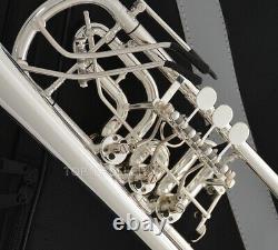 Professional Rotary Valve Trumpet C Key Upper Register Silver Plated NEW