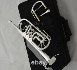 Professional Rotary Valve Trumpet C Key Upper Register Silver Plated NEW