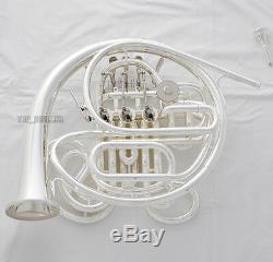 Professional Silver 103 Model Double French Horn F/Bb Key Detachable Bell +Case