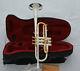 Professional Silver Gold Plated C Trumpet Horn Monel Valve Spain Design Withcase