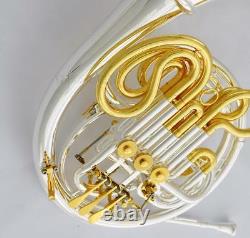 Professional Silver Gold Plated Double French Horn 103 Model Detachable Bell NEW