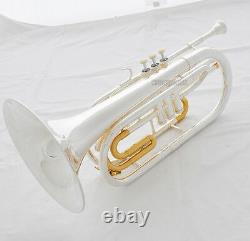 Professional Silver Gold Plated Marching Trombone Bb Keys Monel Valves With Case