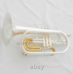 Professional Silver Gold Plated Marching Trombone Bb Keys Monel Valves With Case