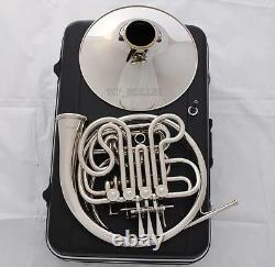 Professional Silver Nickel Plated Double French Horn F/Bb Key New With Case