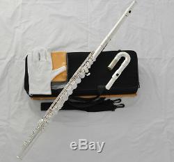 Professional Silver Plated Alto Flute G Key Straight Curved Headjoin Italian pad