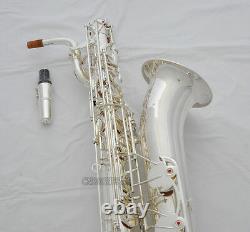 Professional Silver Plated Baritone Eb saxophone Sax Low A Key With Case