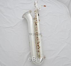 Professional Silver Plated Baritone Saxophone Bari sax Low A to High F# New Case