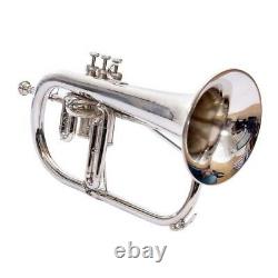 Professional Silver Plated Bb Flugelhorn With Hard Case + Mouthpiece