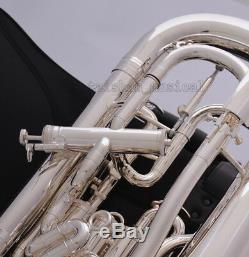 Professional Silver Plated Compensating System Euphonium With Trigger & Pro Case