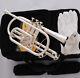 Professional Silver Plated Double Trigger Cornet Horn B-flat Monel Valve Withcase