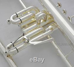 Professional Silver Plated Flugelhorn Abalone Amado Key Bb Flugel Engraving Bell