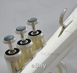 Professional Silver Plated Flugelhorn Abalone Amado Key Bb Flugel Engraving Bell