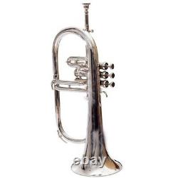 Professional Silver Plated Flugelhorn Horn Valves New Case + M/P SCX758