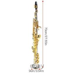 Professional Silver Plated Straight Saxophone Gold Key High-Quality Sax Tool