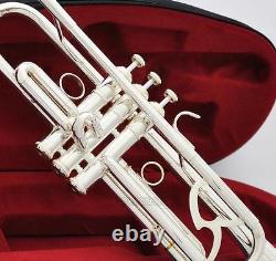 Professional Silver Plated Super Trumpet Horn Reverse Leadpipe Monel New Case