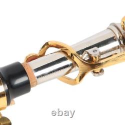 Professional Soprano Straight Saxophone Silver Plated Tube Gold Key Sax Kit JJS