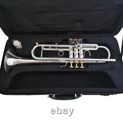 Professional Trumpet Silver Plated Gold Caps with Case 5C Mouthpiece