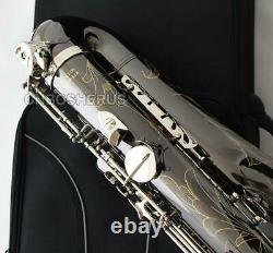 Professional WEIBSTER new Bb Tenor Saxophone Black Nickel Silver Engraving Sax