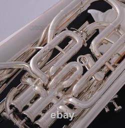 Professional silver plated Compensating Euphonium With Trigger Key Quality Horn