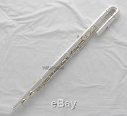 Professsional Silver Alto Flute G key With Straight curved headjoin Italian pad