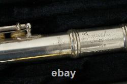 (QC)Gemeinhardt 3SB Solid Silver Open-Hole Flute Gold Plated Lip Plate WithCase