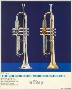 RARE Yamaha YTR-931 B flat trumpet, silver