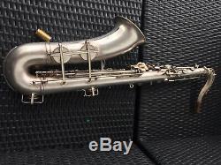 Rare Silver Plate Buescher Aristocrat Big B Tenor Saxophone Late 30s Small Bell