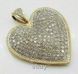 Real Moissanite 2.20Ct Round Valentine Day Pendant 14KYellow Gold Silver Plated