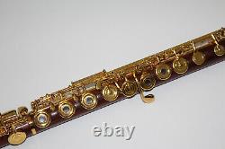 Rose Wood Flute-B foot-Open Hole-Split-E-Offser-G-Gold Plated WITH wood case