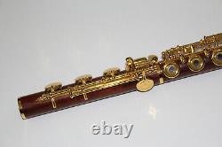 Rose Wood Flute-B foot-Open Hole-Split-E-Offser-G-Gold Plated WITH wood case