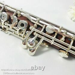 Rosewood body oboe concert semiautomatic C key Silver plated keys rose wooden
