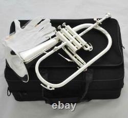 Sale! Professional Silver Plated Flugelhorn Monel Valves Bb Trigger Horn +Case