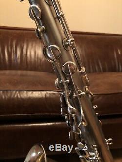 Silver 1923 Buescher True Tone Tenor Saxophone Original Snaps Case Fresh Pads