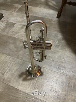 Silver Plated Bach Stradivarius 37 Professional Trumpet w Case