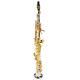Silver Plated Straight Saxophone Kit Professional Soprano Sax Gold Key