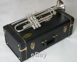 Silver plated Kanstul model 1000 Bb Chicago Trumpet near factory condition