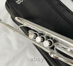 Streamline design Professional C Key Trumpet Silver Horn Monel Valves With Case