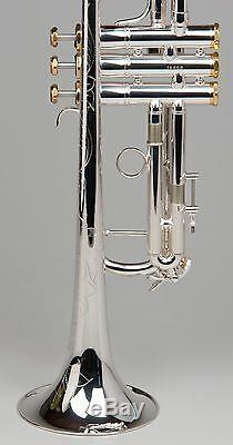 TEMPEST Bb TRUMPET HANDMADE SILVER PLATED NICKEL PLATED VALVES ENGRAVED BODY