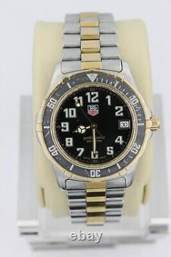 Tag Heuer 2000 WM1120. BB0314 Black Gold Professional SS Watch Mens Silver