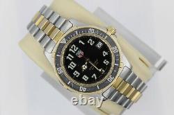 Tag Heuer 2000 WM1120. BB0314 Black Gold Professional SS Watch Mens Silver