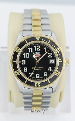 Tag Heuer 2000 WM1120. BB0314 Black Gold Professional SS Watch Mens Silver Sport