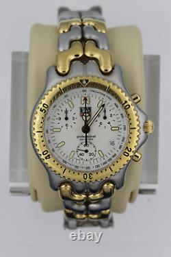 Tag Heuer Mens Watch SEL S35.006 CG1120 Link Gold White Professional Chronograph