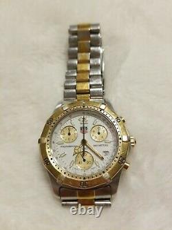 Tag Heuer Professional 2000 CK1121 Two Tone 18K Gold Plated SS Chronograph Watch