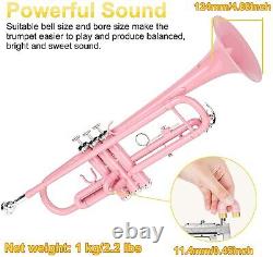 Trumpet Brass Pink Bb pitch with Hard case bag and mouthpiece