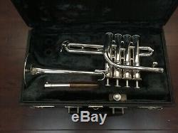 Used YAMAHA YTR-9830 Bb/A 4 Valve Professional Silver Piccolo Trumpet Exellent