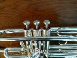 Very Nice Vintage Eastlake King Silver Flair 1055 Professional Trumpet with Case